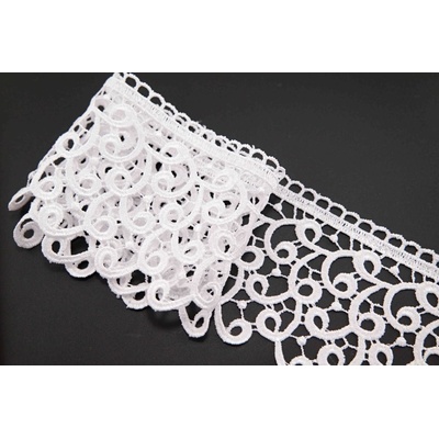 Vzdušná krajka - bílá - šířka 7,2 cm – Zboží Dáma