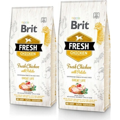 Brit Fresh Chicken with Potato Adult Great Life 2 x 12 kg
