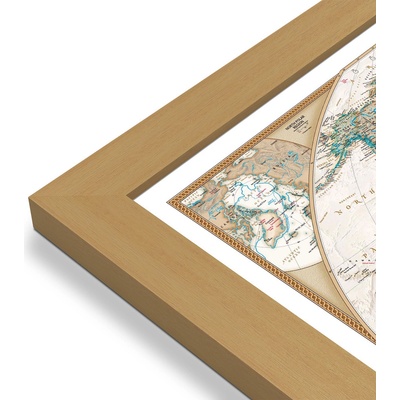 National Geographic Svět - nástěnná mapa Executive 188 x 122 cm Varianta: mapa v dřevěném rámu, Provedení: Pegi jádro ořechu