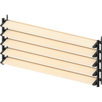 Set čierny plastový horizontálny naklápací systém 0,44 m s 1,2 m drevenou borovicovou výplňou 19x95
