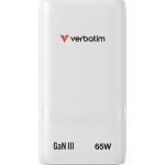 Verbatim GaN зарядно устройство Fold 'n' Go 65W, 2xUSB-C, бяло (32355)