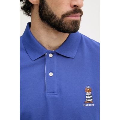 Hackett London тениска с яка мъжка от памук (HM5600142)
