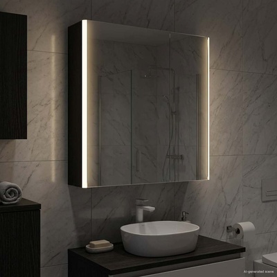 vidaXL Шкаф с огледало за баня Черния дъб 63, 5 x 15, 5 x 70 см (889240)