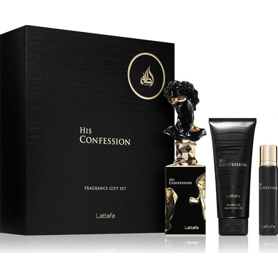 Lattafa His Confession EDP 100 ml + EDP 12 ml + sprchový gel 100 ml