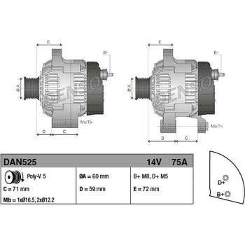 generátor DENSO DAN525
