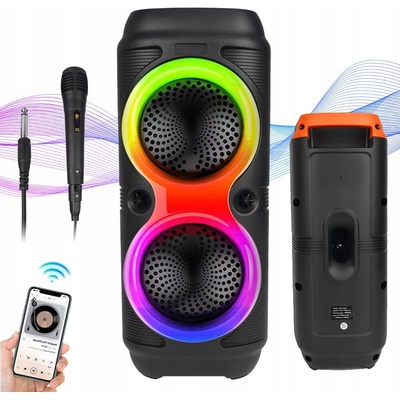 MINI BEZDRÁTOVÁ KARAOKE SADA PRO DĚTI RGB BLUETOOTH + 2 MIKROFONY
