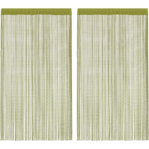 vidaXL Пердета ресни, 2 бр, 140x250 см, зелени (132413)