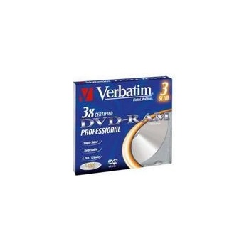 Verbatim DVD-RAM DataLife PLUS 4,7 GB 3x, Colour, slim box 3ks (43499)