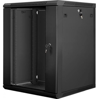 Lanberg rack cabinet 19" wall-mount 15U - 600x600 for self-assembly (flat pack), black (WF01-6615-10B)