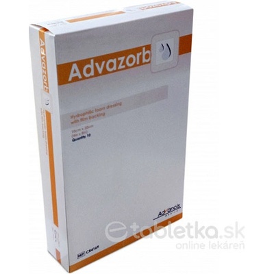 Advazorb krytie na rany hydrofilné penové 10 x 20 cm 10 ks