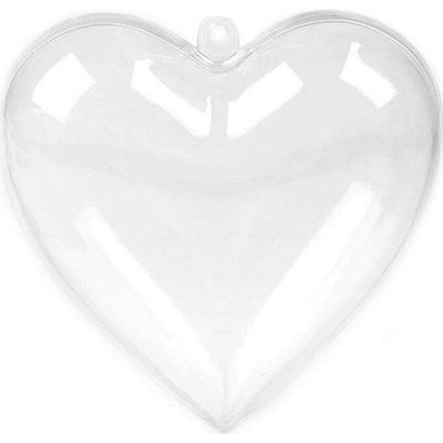 Plastové srdce 8x8 cm dvoudílné transparent 1 ks