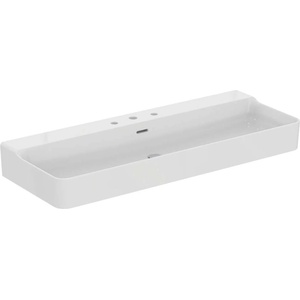 Ideal Standard Conca Ceram - Умивалник за монтаж върху плот 120x45 см, с преливник, 3 отвора за смесител, бял T384001 (T384001)