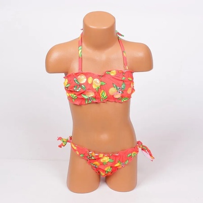 Детски бански в коралов цвят с портокали