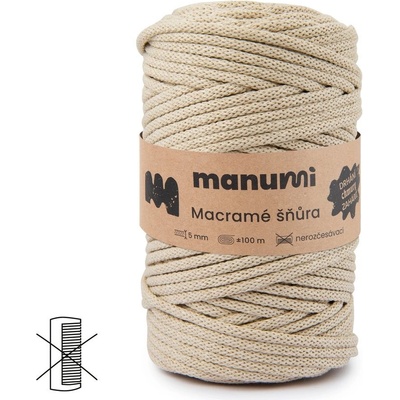 Manumi Macramé šňůra 5mm béžová - 1 ks