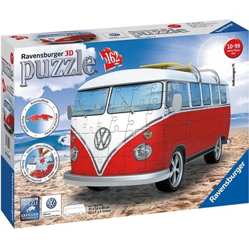 Ravensburger 3D пъзел Ravensburger от 162 части - Ретро бус Volkswagen T1 (12516)