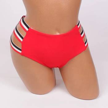 Image 1 of Монокина в червен цвят с ефектни ленти