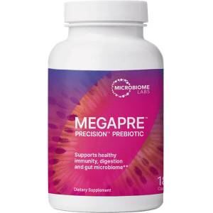 Microbiome Labs Пребиотична фибро-смес - Баланс на микробиома и имунна подкрепа, MegaPre Precision, 4 g, 180 капсули (528963 (11023528963) MRBLS)
