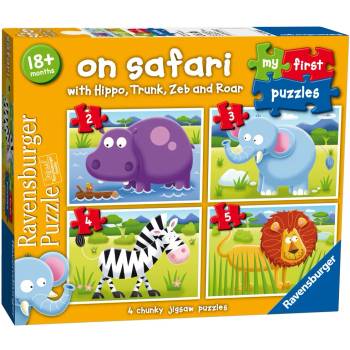 Image 1 of Ravensburger Пъзел Ravensburger 4 в 1 - На сафари (07301)