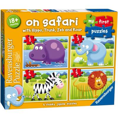Ravensburger Пъзел Ravensburger 4 в 1 - На сафари (07301)