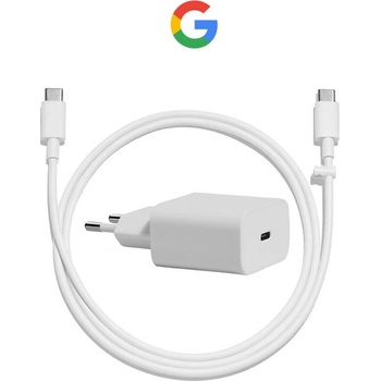 Google Оригинално Зарядно GOOGLE 18W 220v с USB-C Кабел GA00193, Бял (GA00193-EU)