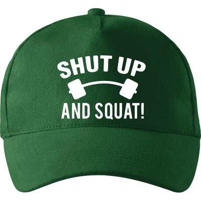 Shut up and squat so zahnutým šiltom a mosaznou sponou Fľaškovozelená