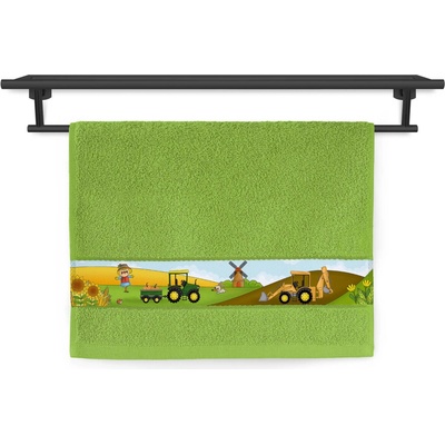 Veba RUJANA tisk Malý farmář sytá zelená 30 x 50 cm