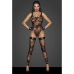 Noir Handmade F242 Tulle Body with Patterned Flock Embroidery S