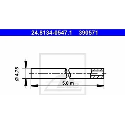 ATE 24.8134-0547.1 Brzdové potrubí ocelové - ; 5m; 4,75 mm | Zboží Auto