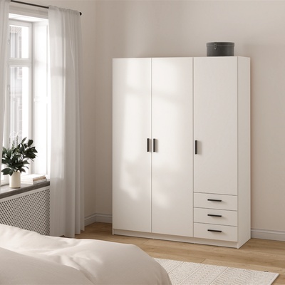 Гардероб трикрилен Sprint 3D3S Бял