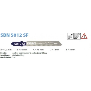 NAREX SBN 5012 SF Pilové plátky