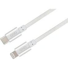 GND USBC8P100MM02 USB-C / Lightning, MFI, opletený, 1m, bílý