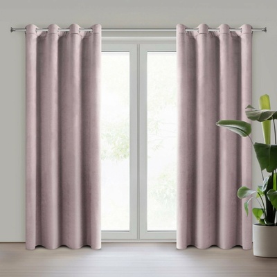 Design 91 ZATEMŇOVACÍ ZÁVĚS NA KROUŽCÍCH ROSA 140X250 CM PUDROVÁ