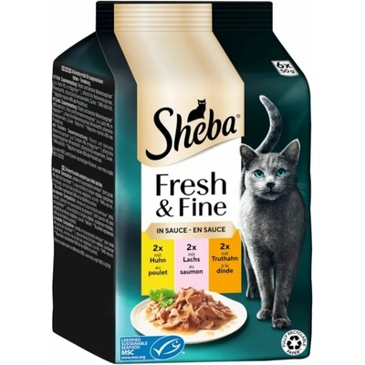 Sheba Fresh & Fine mix kura losos morka 6 x 50 g