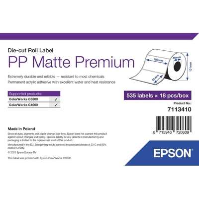 Epson ColorWorks štítky pro tiskárny, PP Matte Label Premium, 102x51mm, 531ks 7113410