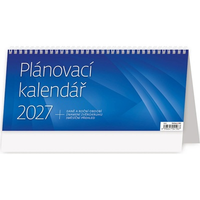 Stolní Plánovací modrý týdenní sloupcový 2027