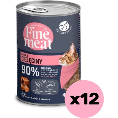 PetRepublic Fine Meat teľacie jedlo 12 x 400 g