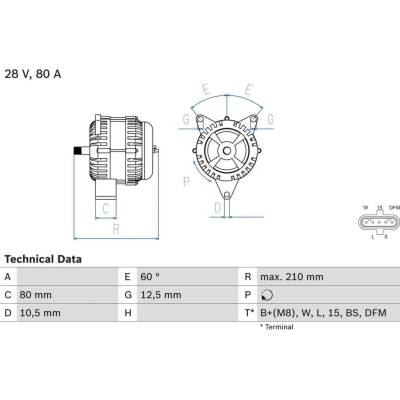 Alternátor BOSCH 0 986 048 100