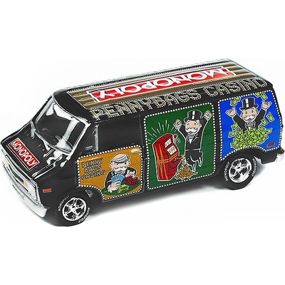 Johnny Lightning Dodge Van 1976 Monopoly + figurka pro hru 1:64