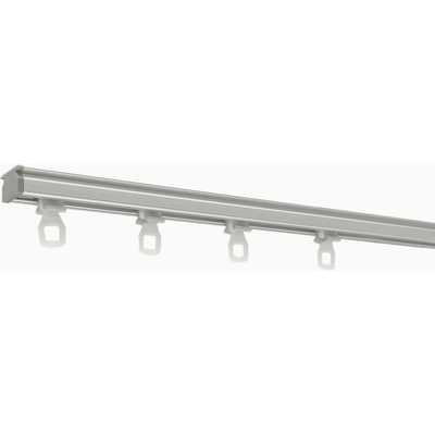 KovovégarnýžeCZ Kolejnice Bilbao anodizovaná nerez ELOX 301-350cm, nacvakávací jezdec s háčkem, Přímá montáž přes profil