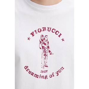 Fiorucci Памучна тениска White Dreaming of You Print Relaxed Fit T-Shirt (M02SMTSH101CJ01WH03)