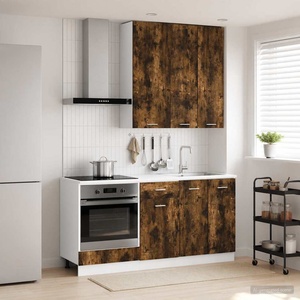 vidaXL Кухненски единица LYON 5 бр. Опушен дъб Инженерна дървесина (3438231)