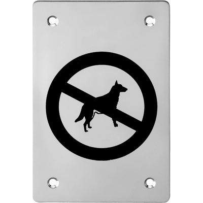 Piktogram ACT Zákaz vstupu se psy HR (nerez)