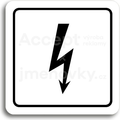 ACCEPT Piktogram elektrické zařízení - bílá tabulka - černý tisk