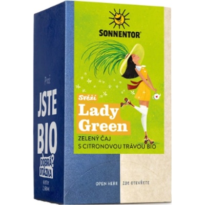 Sonnentor zelený čaj Svěží Lady Green porcovaný Bio 18 ks