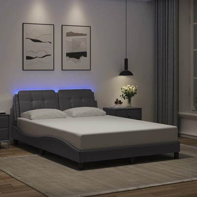 vidaXL 11461.3214113 Rám postele s LED bez matrace Zadar šedý