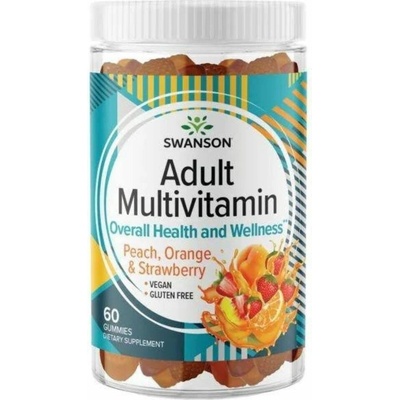 Swanson Adult Multivitamin Broskev Pomeranč Jahoda 60 gummies