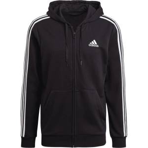 Adidas Суичър Adidas Essentials 3-Stripes Full-Zip Hoodie - Black