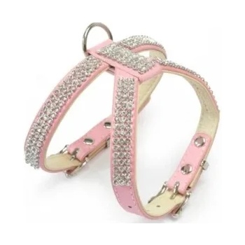 Camon Pettorina doppia regolazione con strass XL - Луксозен нагръдник розов 37/43 см