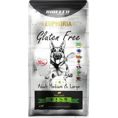 Biofeed Euphoria Gluten Free s jahňacinou stredných a veľkých plemien 12 kg