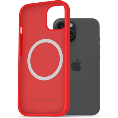 AlzaGuard Silicone Case Compatible with Magsafe pre iPhone 15 červený (AGD-PCMS19R)